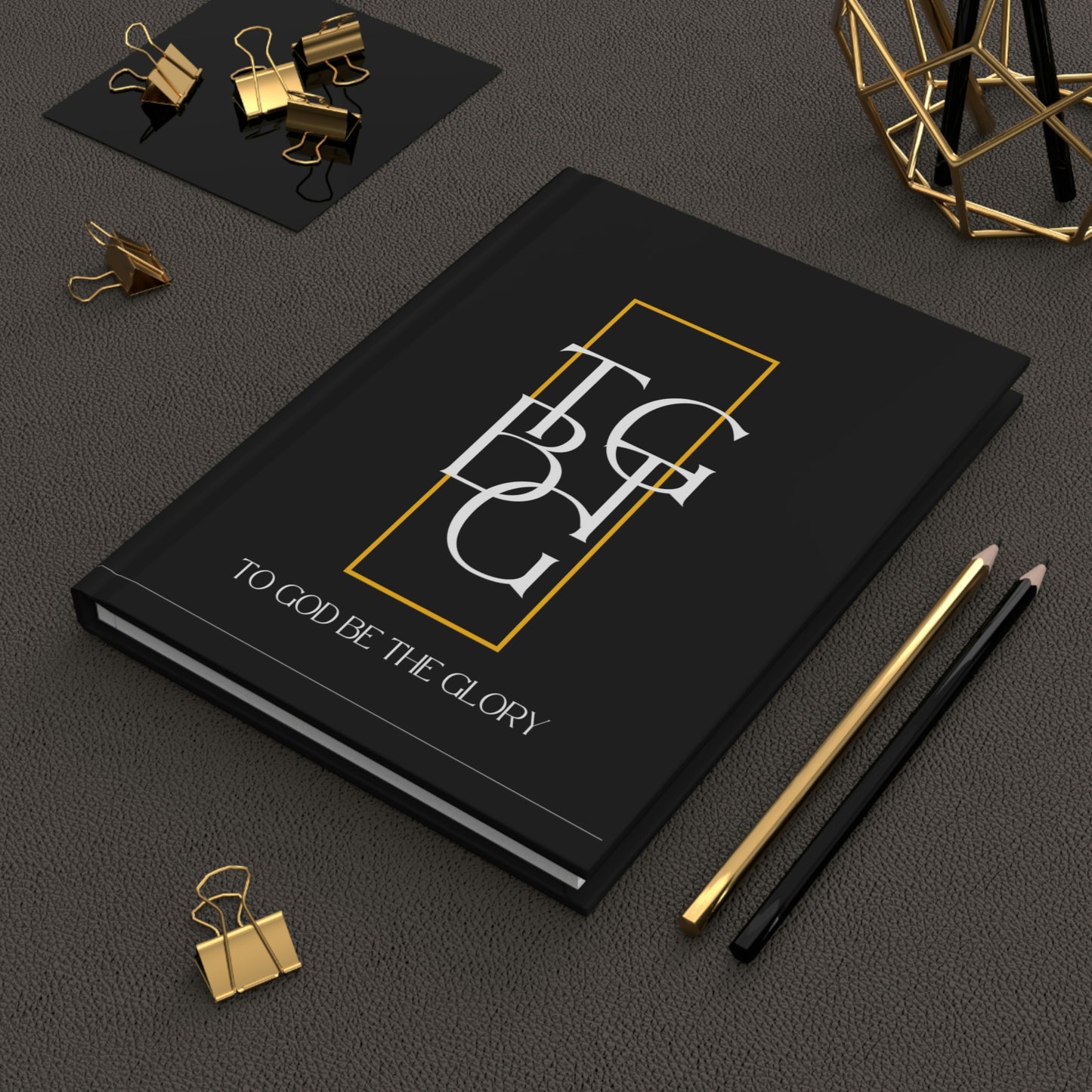 To God Be The Glory Journal in Black Hardcover